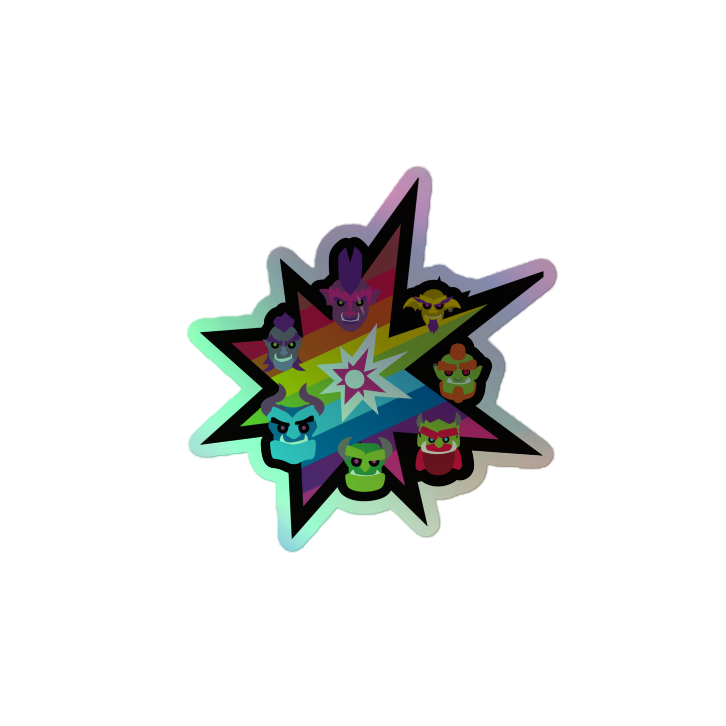 Pride Sparkle Orcs Holographic Sticker