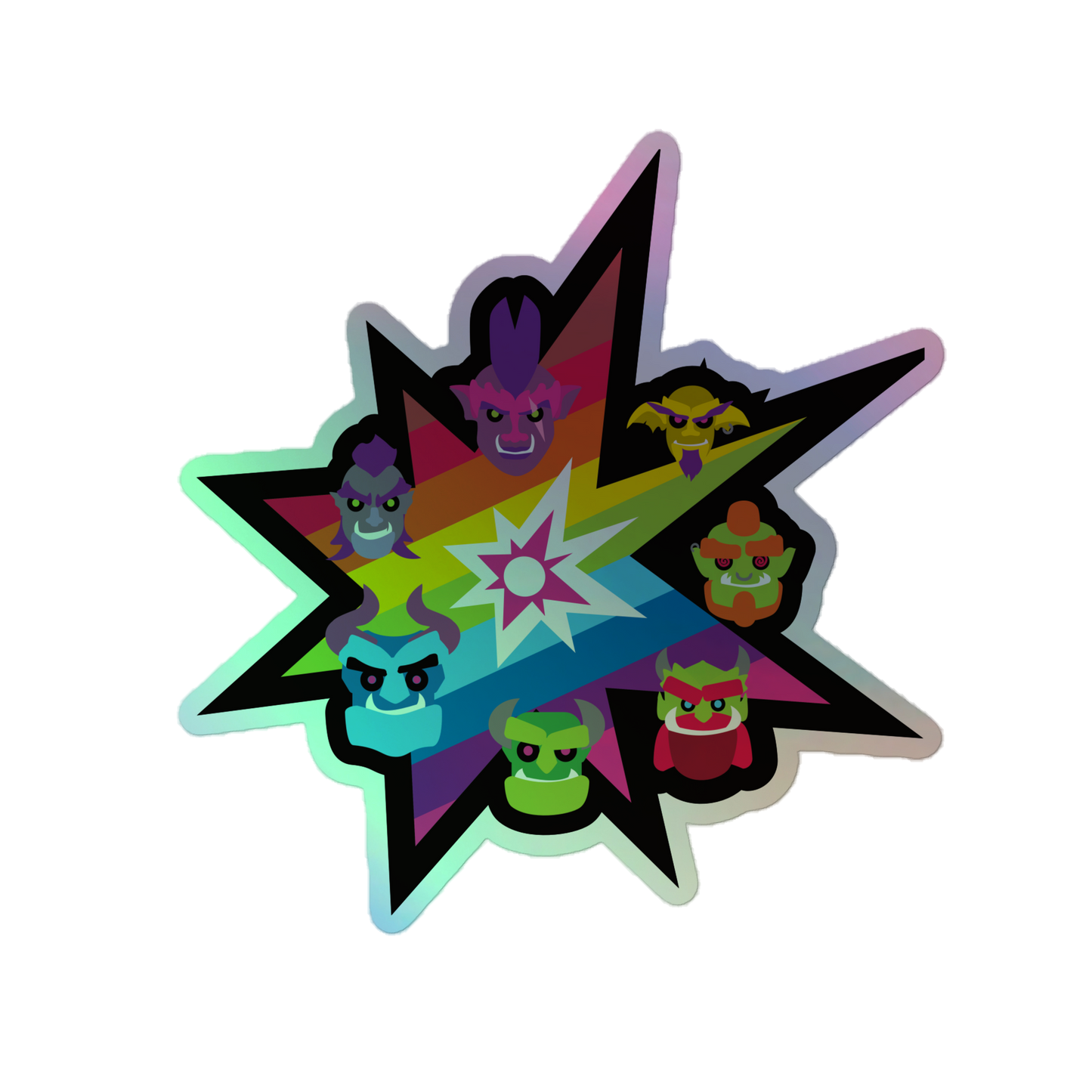 Pride Sparkle Orcs Holographic Sticker