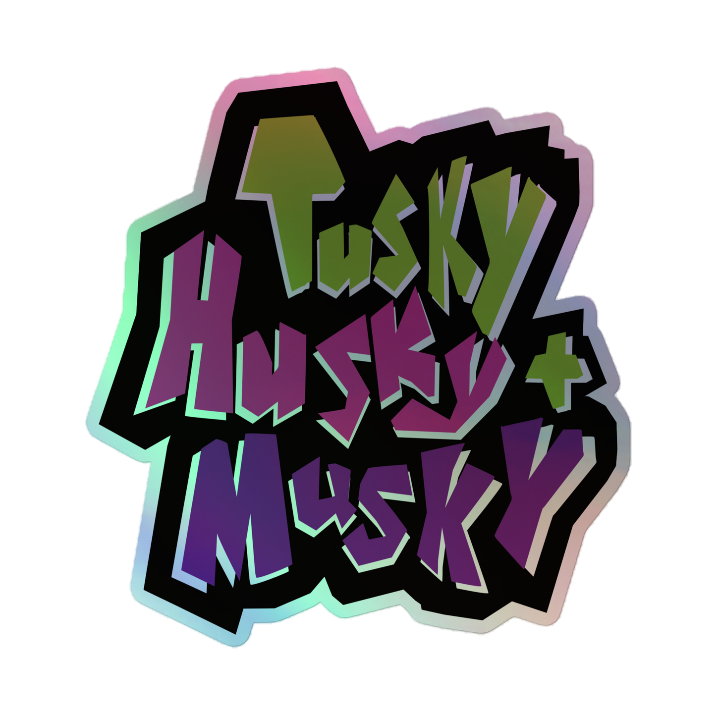 Tusky Husky & Musky Holographic Sticker